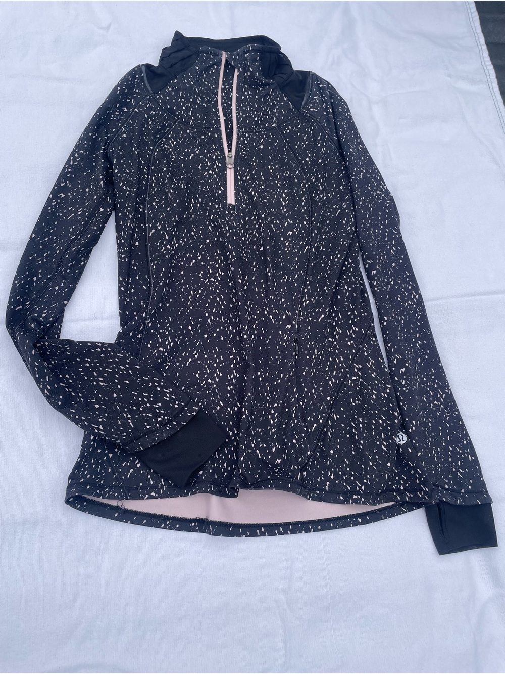 lululemon Define Jacket Size 4 Black White Speckle Print Splatter Fitted Zip Up